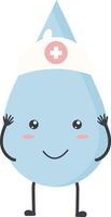 Cute Water Drop Character with Happy and Smile Mood. Isolated Icon vector