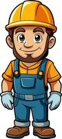 cartoon builder character vector