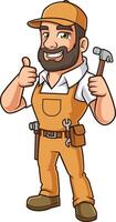 Handyman thumbs up illustration vector