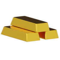 Gold bar icon 3d render illustration png