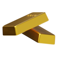 Gold bar icon 3d render illustration png