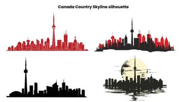 Canada Skyline silhouette isolated on white background vector