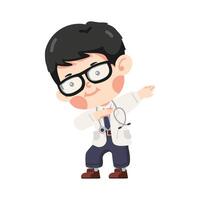 cute male doctor posing dab vector