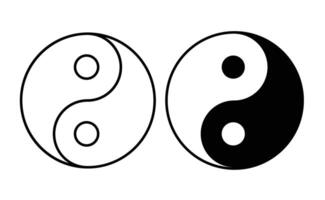 Yin Yang icon on white vector