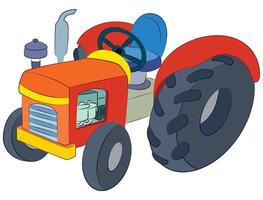 Tractor toy for kids playing vector