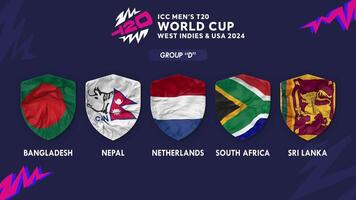 Group D of ICC Men's T20 Cricket Worldcup West Indies and United States 2024, Intro 3D Rendering video