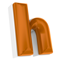 Chocolate alphabet font h 3d render png