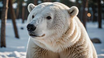 polar bear, animal portrait with Antarctic scenery and atmosphere photo