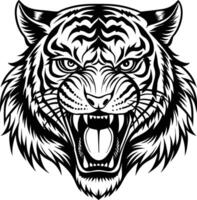 head of a tiger illustration isolated on white background eps 10 vector