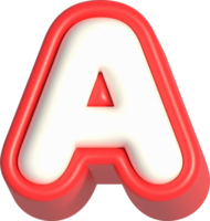 Letter A, 3d rendering uppercase alphabet png