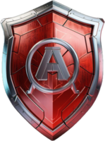 the logo for the game, a shield with the letter a png