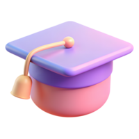 3D graduate hat icon png