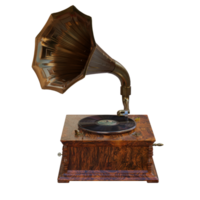 3d render gramophone with transparent background png