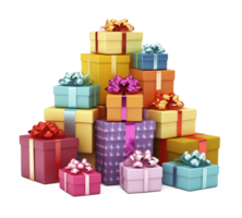 Pile of Gifts Isolated on Transparent Background png