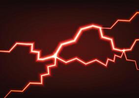 Lighting technology red thunder electric spark background vector