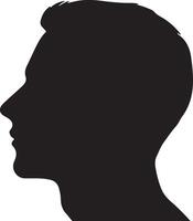 Male Head Silhouette Illustration White Background vector