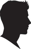 Male Head Silhouette Illustration White Background vector