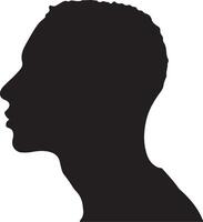 Male Head Silhouette Illustration White Background vector