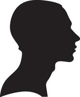 Male Head Silhouette Illustration White Background vector