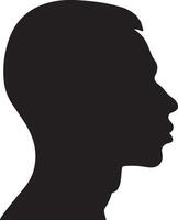 Male Head Silhouette Illustration White Background vector