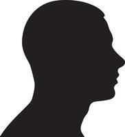 Male Head Silhouette Illustration White Background vector