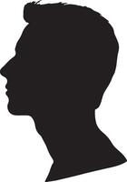 Male Head Silhouette Illustration White Background vector