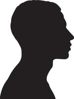 Male Head Silhouette Illustration White Background vector