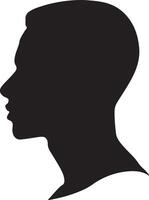 Male Head Silhouette Illustration White Background vector