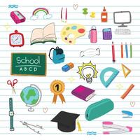 Back to school with elements for educational objects. vector