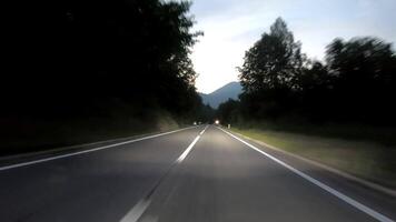 driving a car on countryside road at night with adaptive matrix headlights video