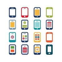 Mobile, laptop and social icons set vector