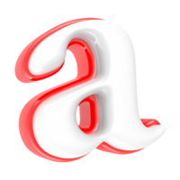 Red Alphabet with White 3D Rendering Letter a png