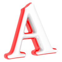 Red Alphabet with White 3D Letter A png