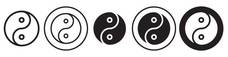 Ying Yang Icon set collection for web vector