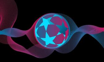 Modern soccer background. Futuristic soccer ball design with star pattern and lines stripes element. Soccer football design for poster, banner and backdrop vector