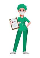 Beautiful woman doctor holding clipboard vector