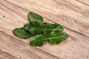 Aroma seasoning kaffir lime leaves photo