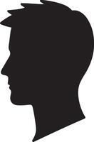 Human head profile black shadow silhouette illustration isolated on white background. Head icon. vector