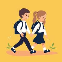 Back to School - kids - boy and girl vector