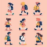 Back to School - kids - boy and girl vector