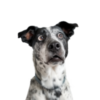 a dog is flying in the air with its mouth open on transparent background png