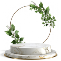 a green plant on a marble pedestal with on transparent background png