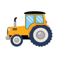 Cartoon Yellow Tractor Isolated on White background vector