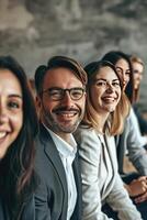 Group of People Sitting Together photo