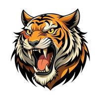 tiger head Clipart illustration On a White Background vector