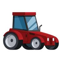 Red modern powerful farming tractor standing idle vector