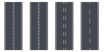 Asphalt roads template set element. Highway or roadway background. illustration vector