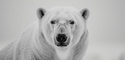 Polar bear portrait on white background photo