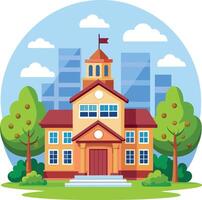 school building icon illustration vector