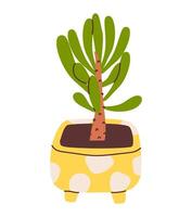 Illustration of a potted plant, showcasing its natural growth and greenery. This art is ideal for projects centered on home gardening, sustainability, and the environment vector